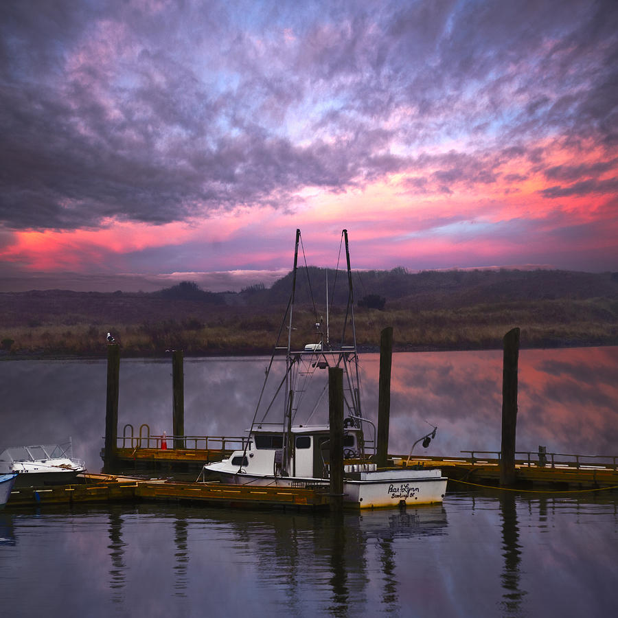 Boat Photograph - Gold Beach Harbor by Debra and Dave Vanderlaan
