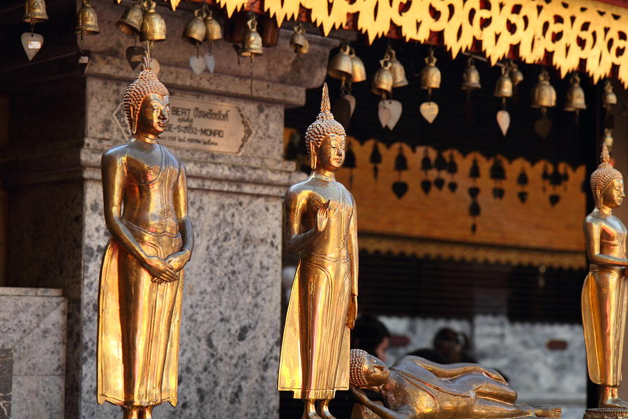 Buddha Photograph - Gold Buddha - Wat Phrathat Doi Suthep - Chiang Mai Thailand - 01132 by DC Photographer