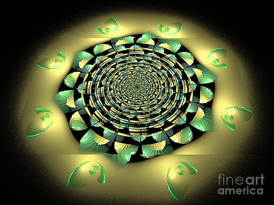 Gold Chartreuse Roulette Digital Art by Dee Flouton
