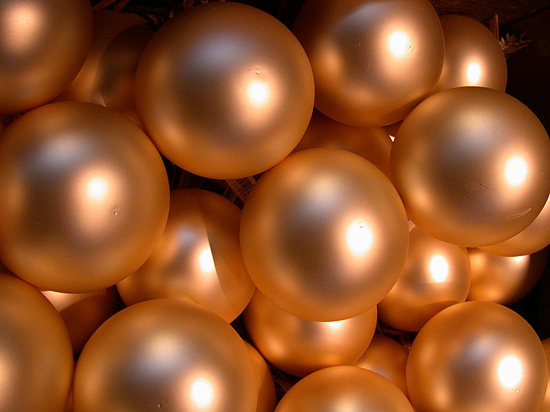 Gold Christmas Bulbs Digital Art by SS Enterprises