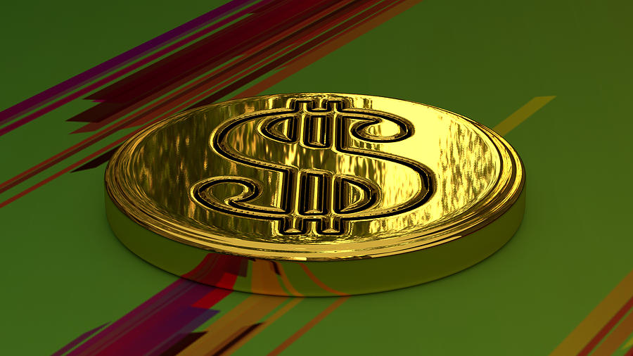 Lucky Gold Money Coin Digital Art by Rick Zepeda | Fine Art America