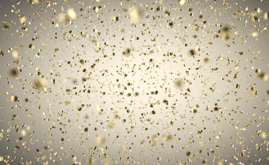 Gold Confetti Rain - Depth Of Field Photograph by Brainmaster