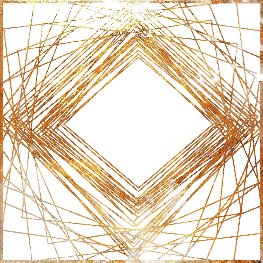 Abstract Drawing - Gold Diamond by South Social Studio