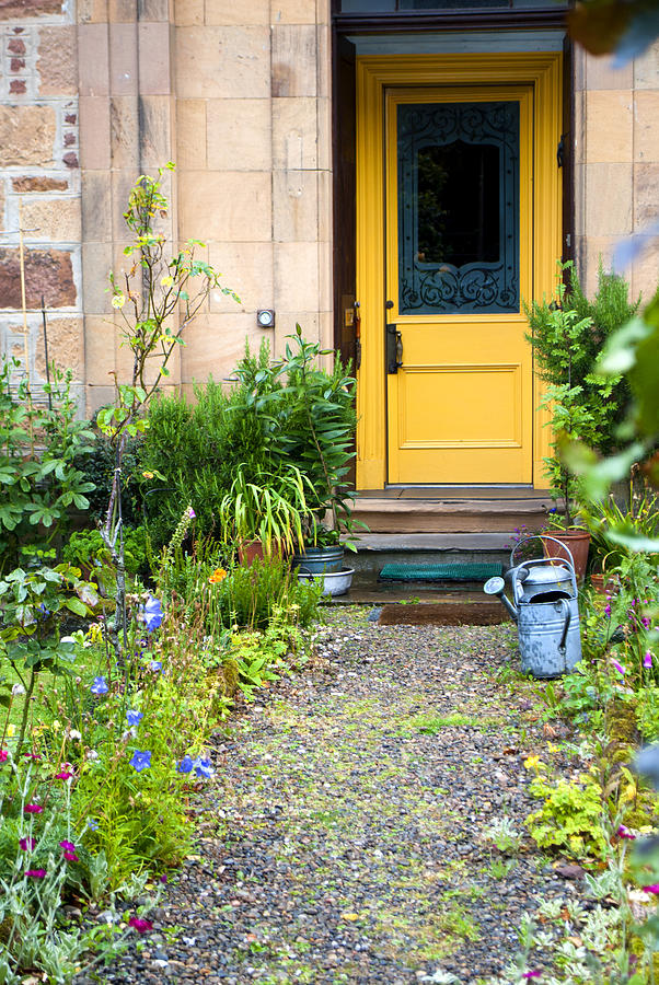 Gold Door Dornoch Scotland Photograph by Sally Ross