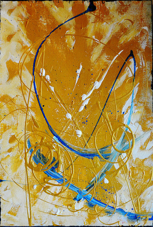 Abstract Painting - Gold Explosion by MK Square Studio
