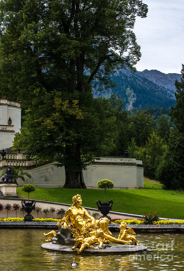Gold Fountain - Linderhof Palace - Germany Photograph by Gary Whitton
