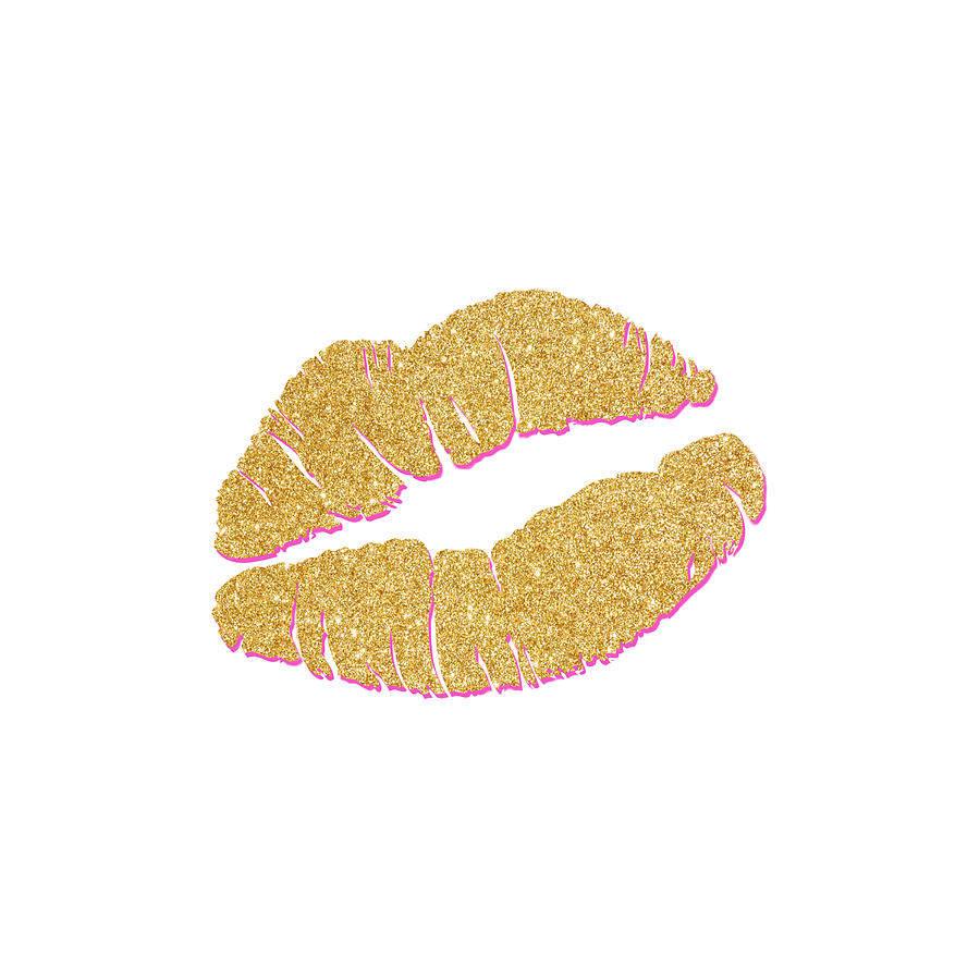 Gold Digital Art - Gold Kiss by South Social Studio