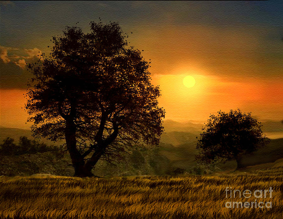 Tree Painting - Gold Light by Robert Foster