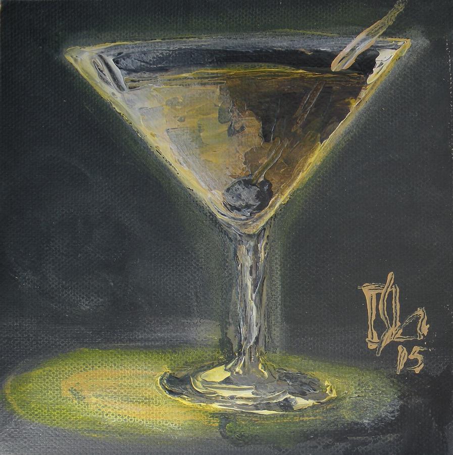 Gold Martini Painting by Lee Stockwell