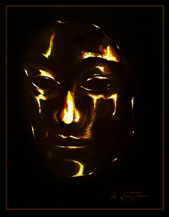 Gold Mask Painting by Hartmut Jager