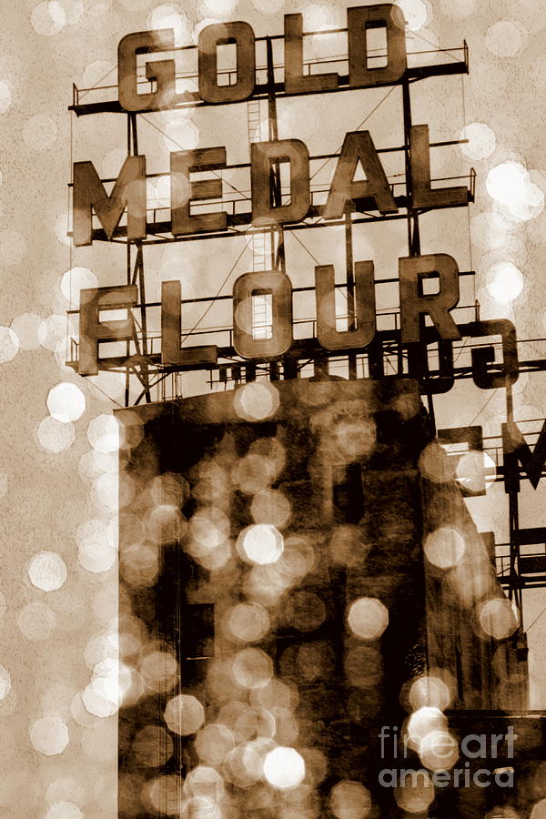 Gold Medal Bokeh Sepia Photograph by A K Dayton
