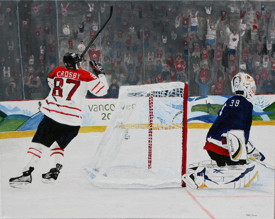 Sidney Crosby Painting - Gold Medal Goal by Betty-Anne McDonald