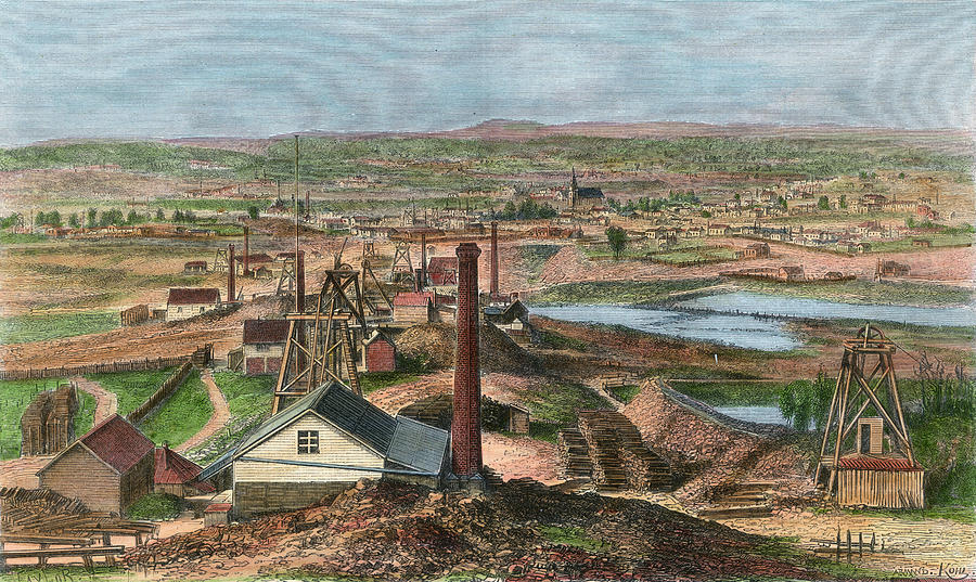 Gold Mines At Sandhurst, Victoria Drawing by Mary Evans Picture Library