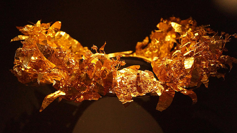 Gold myrtle wreath Photograph by Andonis Katanos