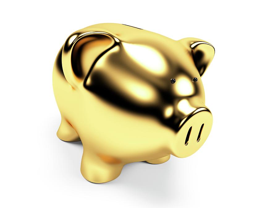 Gold Piggy Bank Photograph by Sebastian Kaulitzki