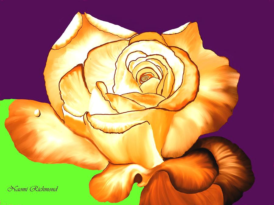 Nature Digital Art - Gold Rose by Naomi Richmond