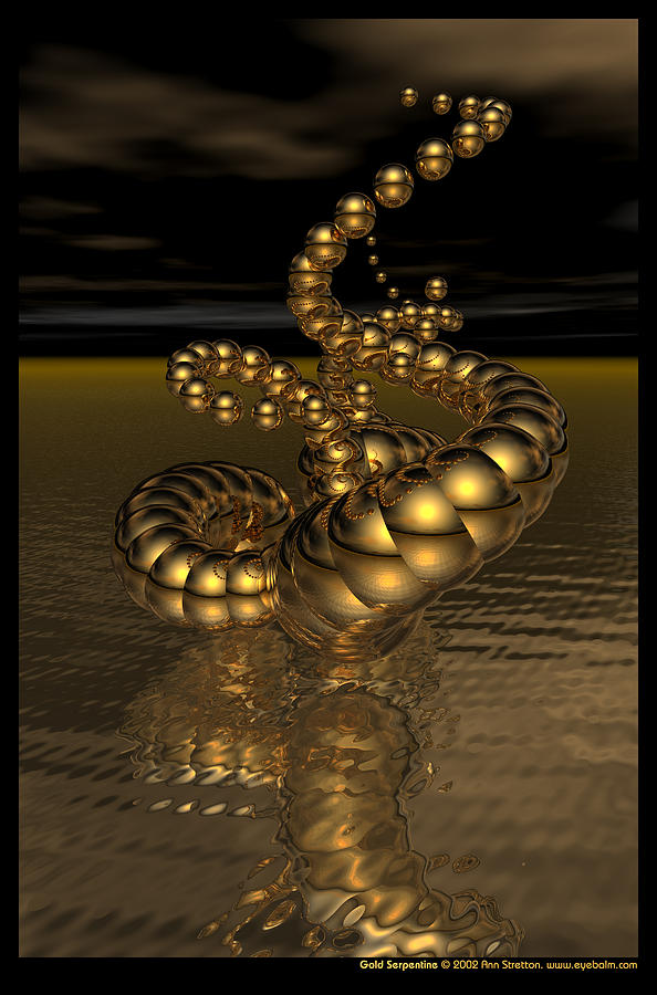 Gold Serpentine  Digital Art by Ann Stretton
