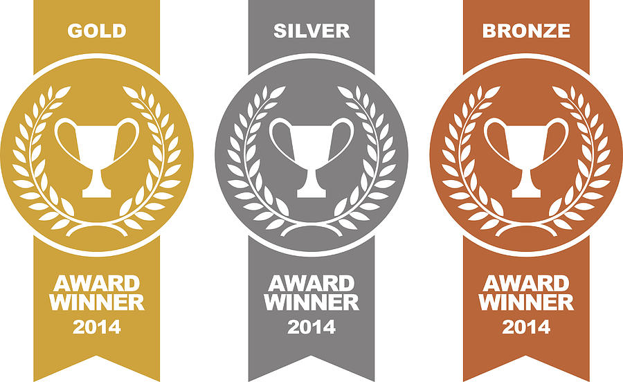Gold, silver and bronze winner medals Drawing by Simon2579