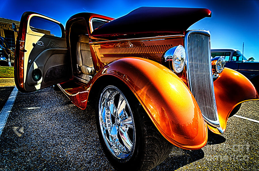 Gold Vintage Car at Car Show Photograph by Danny Hooks