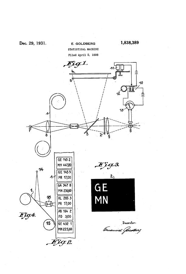 Goldberg Statistical Machine Patent Photograph by Us National Archives