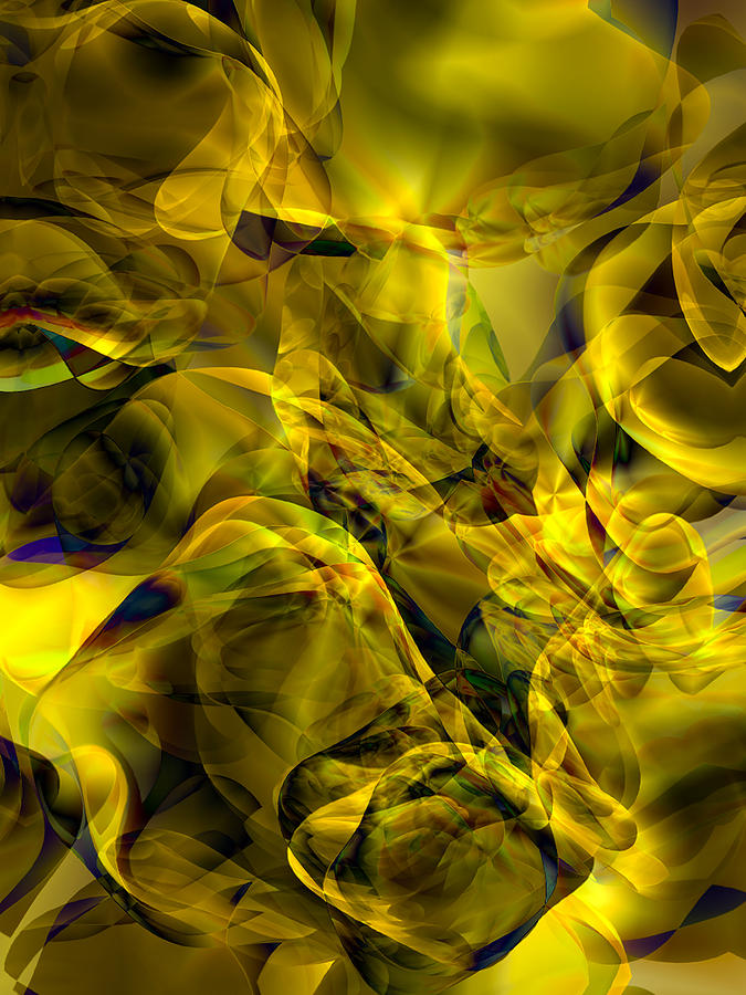 Abstract Digital Art - Golden Abyss by Kurt Van Wagner