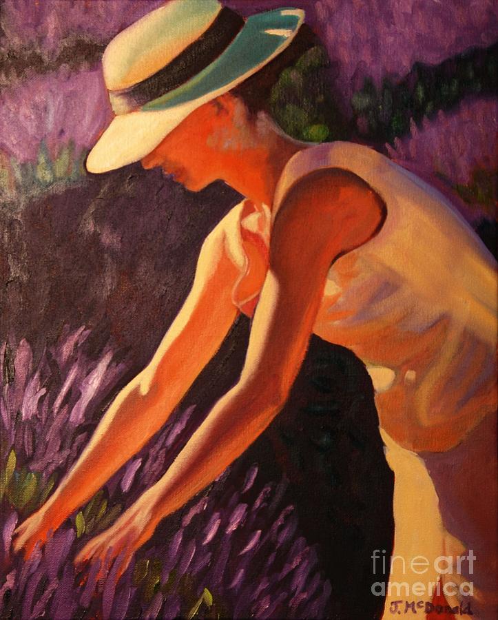 Golden Afternoons in Lavender Painting by Janet McDonald