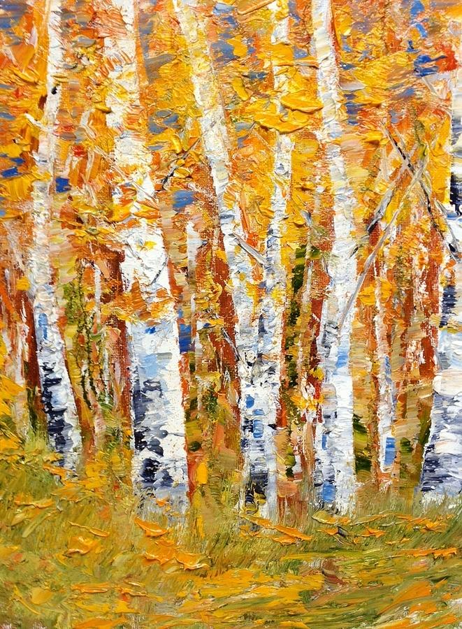 Golden Aspens - Assiniboine Forest Painting by Desmond Raymond