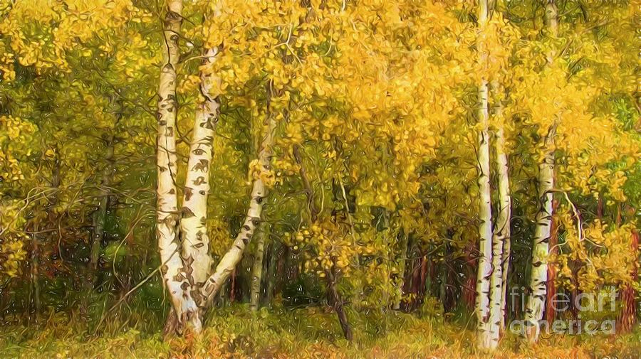 Nature Painting - Golden Autumn Forest Mixed Media Painting by Heinz G Mielke Nature Painting - Golden Autumn Forest Mixed Media Painting by Heinz G Mielke