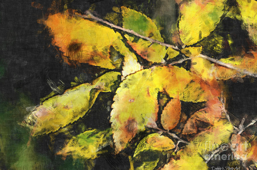 Golden Autumn Leaves - Digital Paint I Photograph by Debbie Portwood