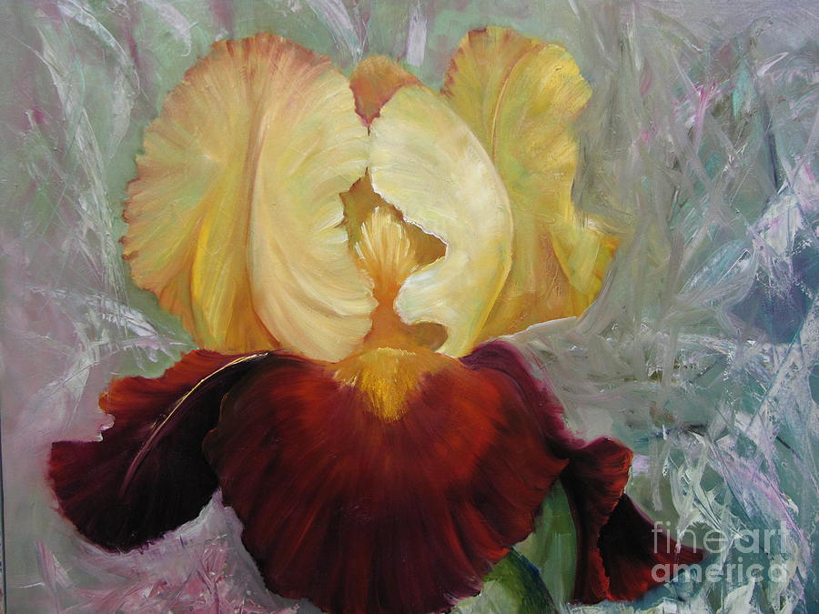 Golden Bearded Iris Painting by Barbara Haviland