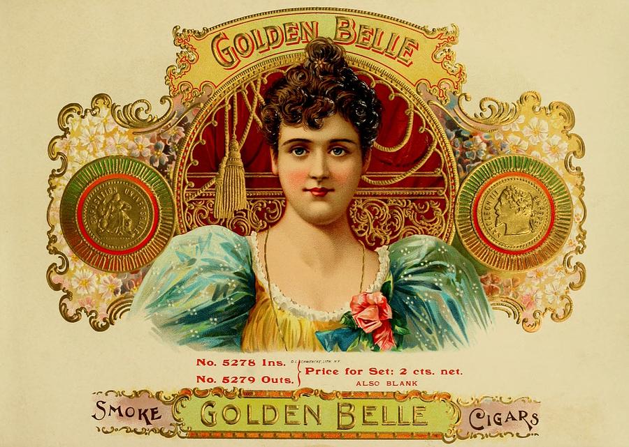 Golden Belle Vintage Cigar Advertisement Painting by Movie Poster Prints