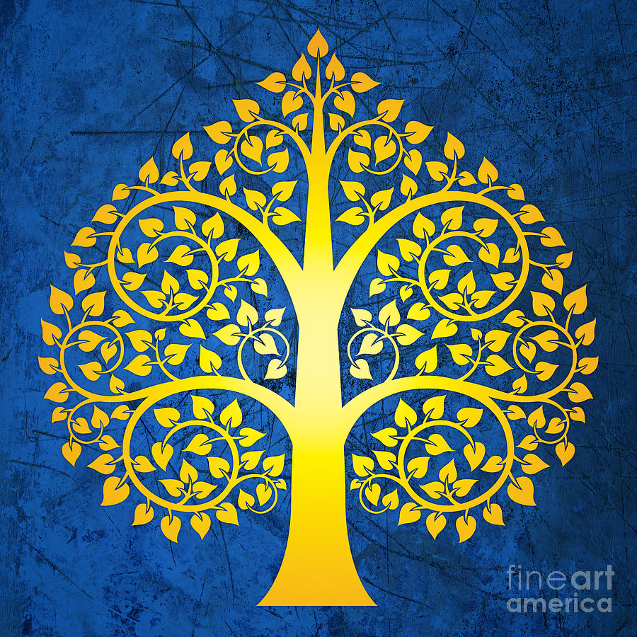 Golden Bodhi Tree No.2 Digital Art