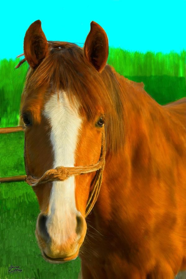 Golden Brown Horse Painting by Bruce Nutting
