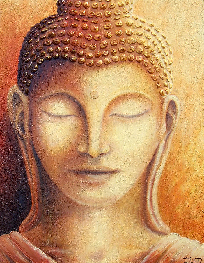 Golden Buddha Painting by Diana Moore