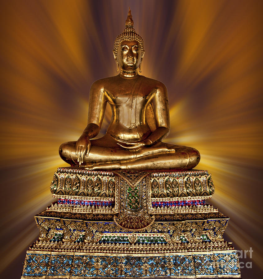 Golden Buddha Photograph by Shirley Mangini