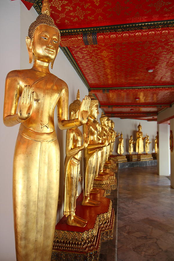 Buddha Photograph - Golden Buddha - Wat Pho - Bangkok Thailand - 01131 by DC Photographer