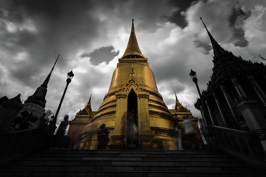 Golden Buddhism Pagoda At Wat Phra Kaew Photograph by Natapong Supalertsophon