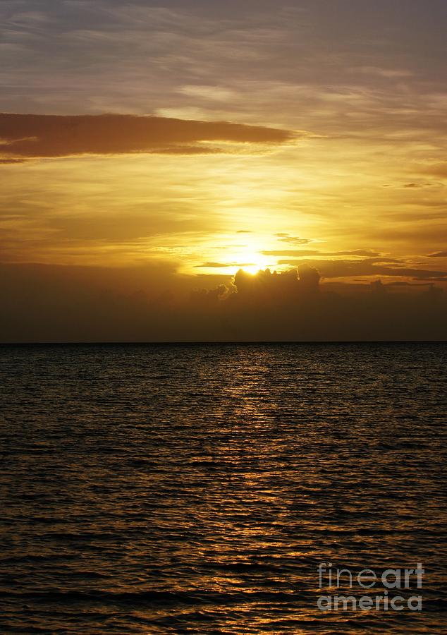 Golden Caribbean Sunrise Photograph by Lilliana Mendez