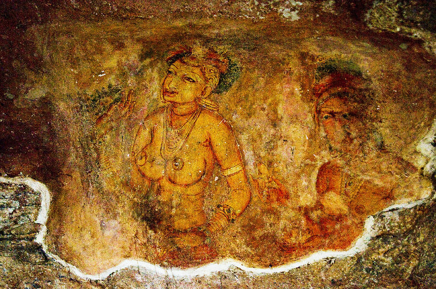 Golden Cave Painting in Sigiriya Photograph by Jenny Rainbow