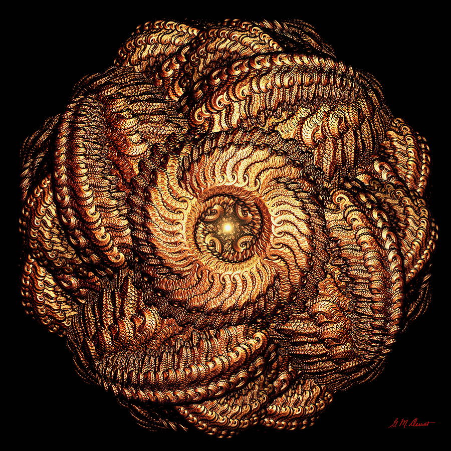 Abstract Digital Art - Golden Celtic Mandala by Michael Durst