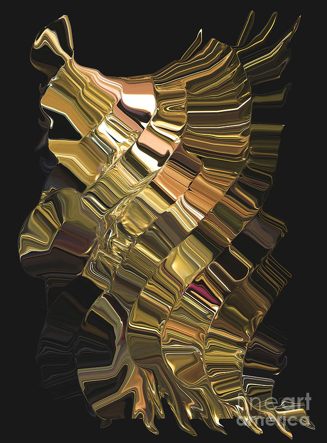 Golden Chrome Digital Art by Steven Lebron Langston