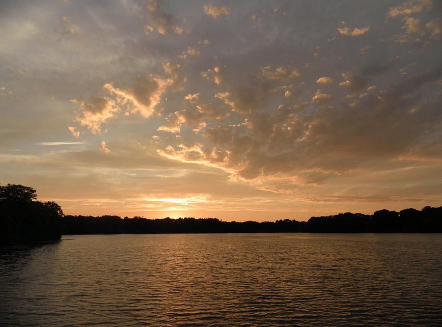 Sunset Photograph - Golden Clouds on Golden Pond by Kate Gallagher