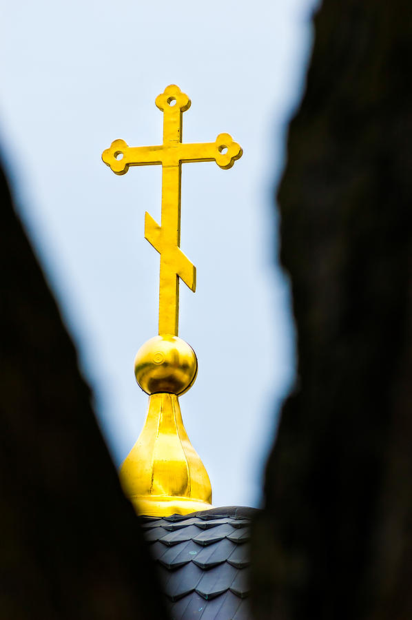 Golden Cross Photograph by Alain De Maximy - Pixels