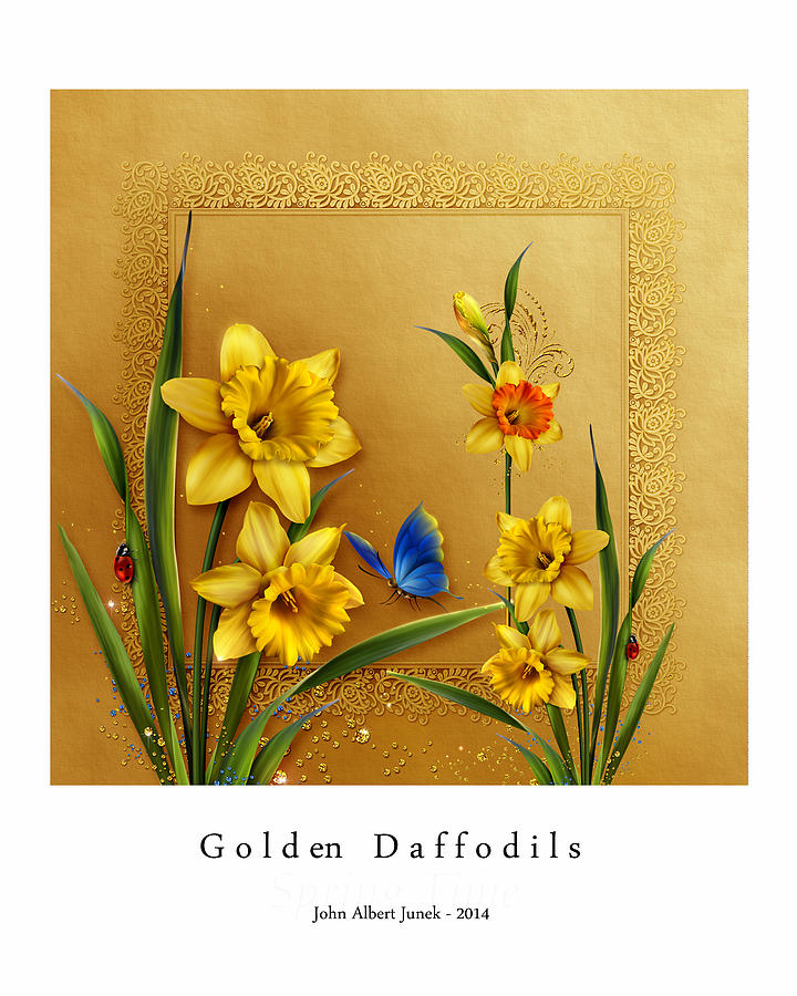 Golden Daffodils Digital Art