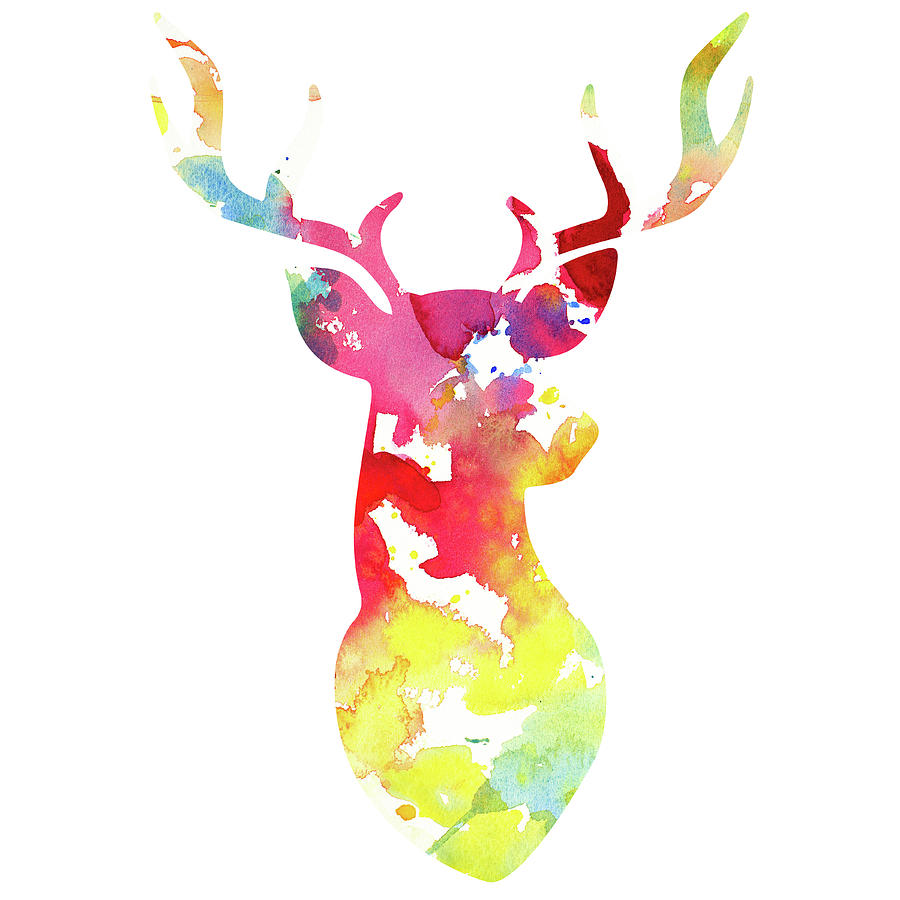 Deer Digital Art - Golden Deer Bust by Sd Graphics Studio