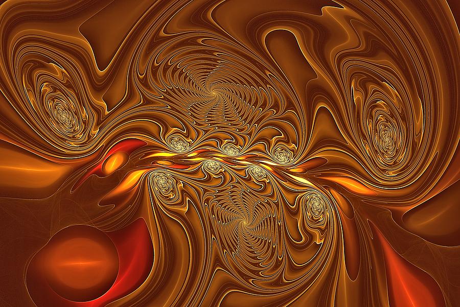 Golden Delight Caramel and Chocolate Swirl Digital Art by Doug Morgan