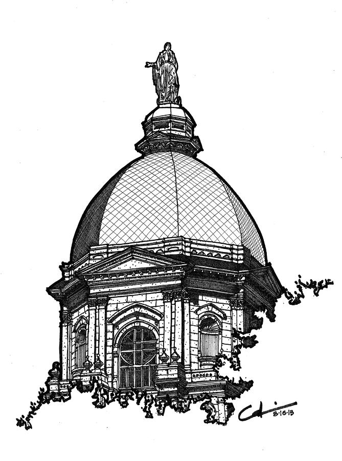 Golden Dome Drawing by Calvin Durham