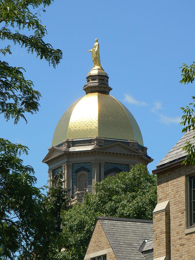 Golden Dome Notre Dame Photograph by Connie Dye
