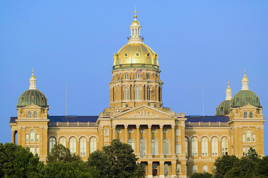 Golden Dome Of Iowa State Capital Photograph by Panoramic Images - Fine ...