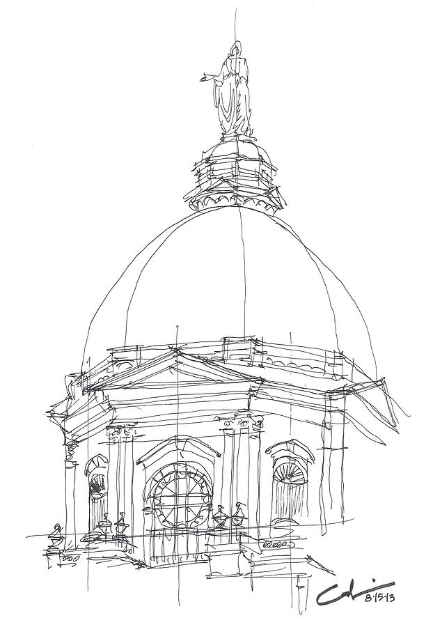 Golden Dome Sketch Drawing by Calvin Durham Fine Art America